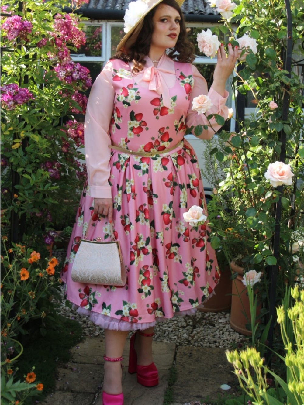 Dolly and Dotty Amanda Pink Strawberry Dress